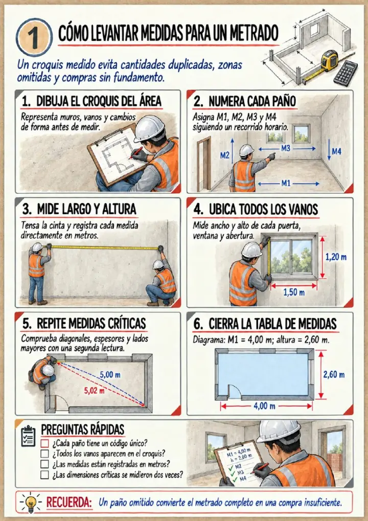 Página real: Cómo levantar medidas para un metrado